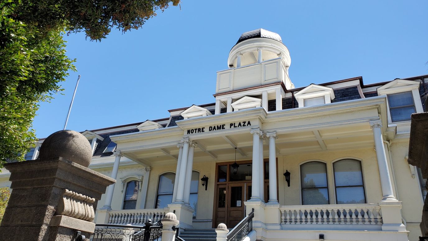 Exterior view of Notre Dame Plaza building