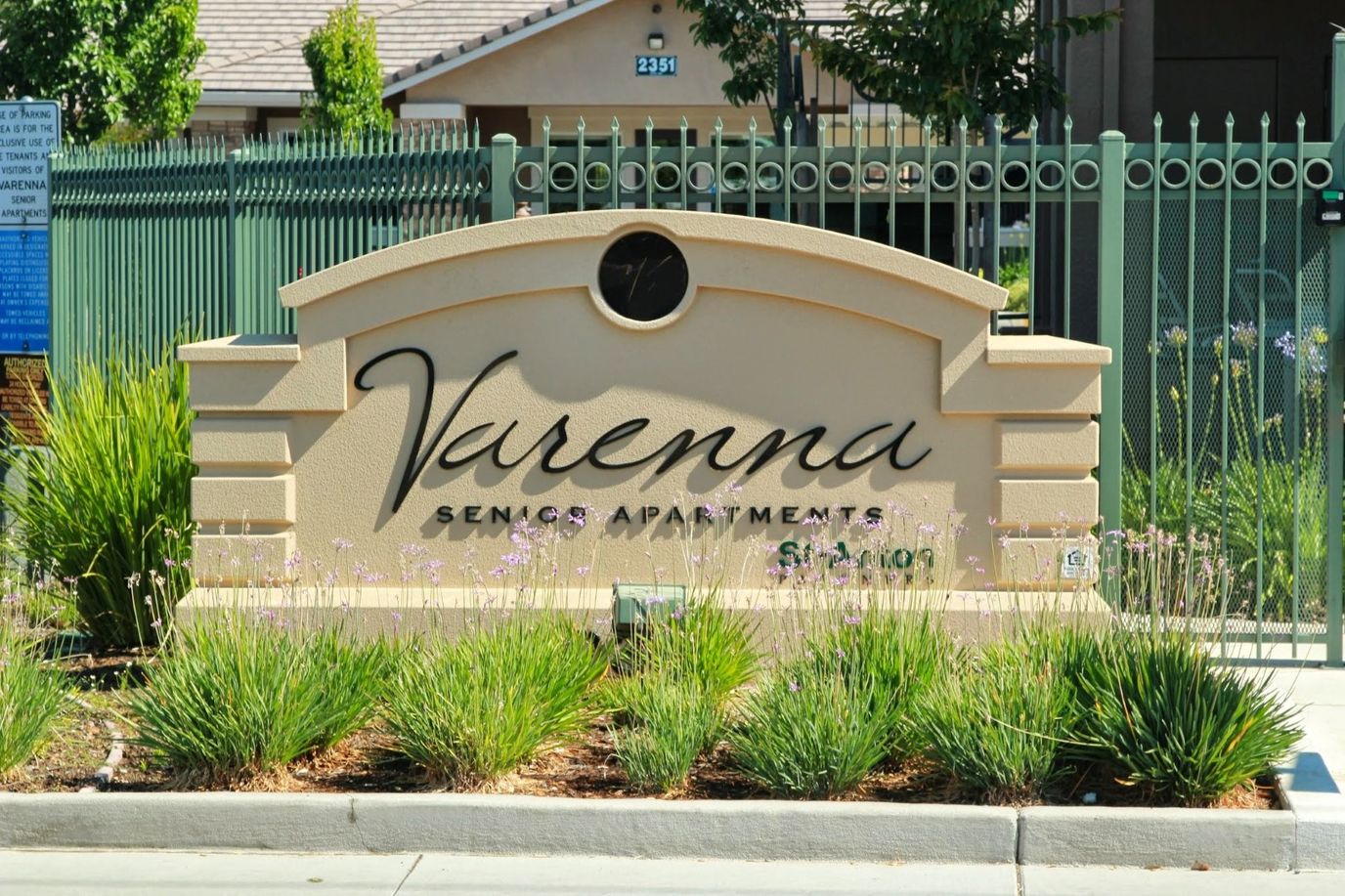 Facility sign for Varenna Senior Apartments