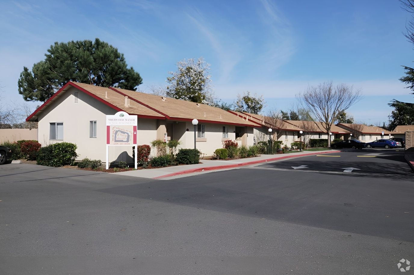 Exterior view of Sherwood Manor Senior Apartments