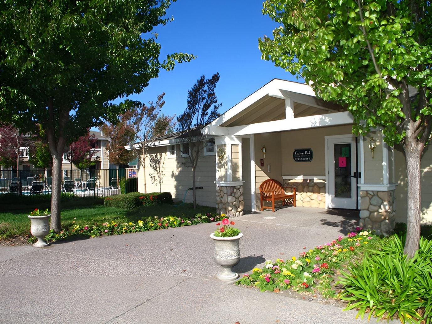 Exterior view of Vintage Park Senior Apartments entrance