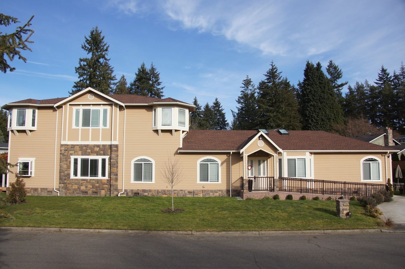 Exterior view of a senior care facility building