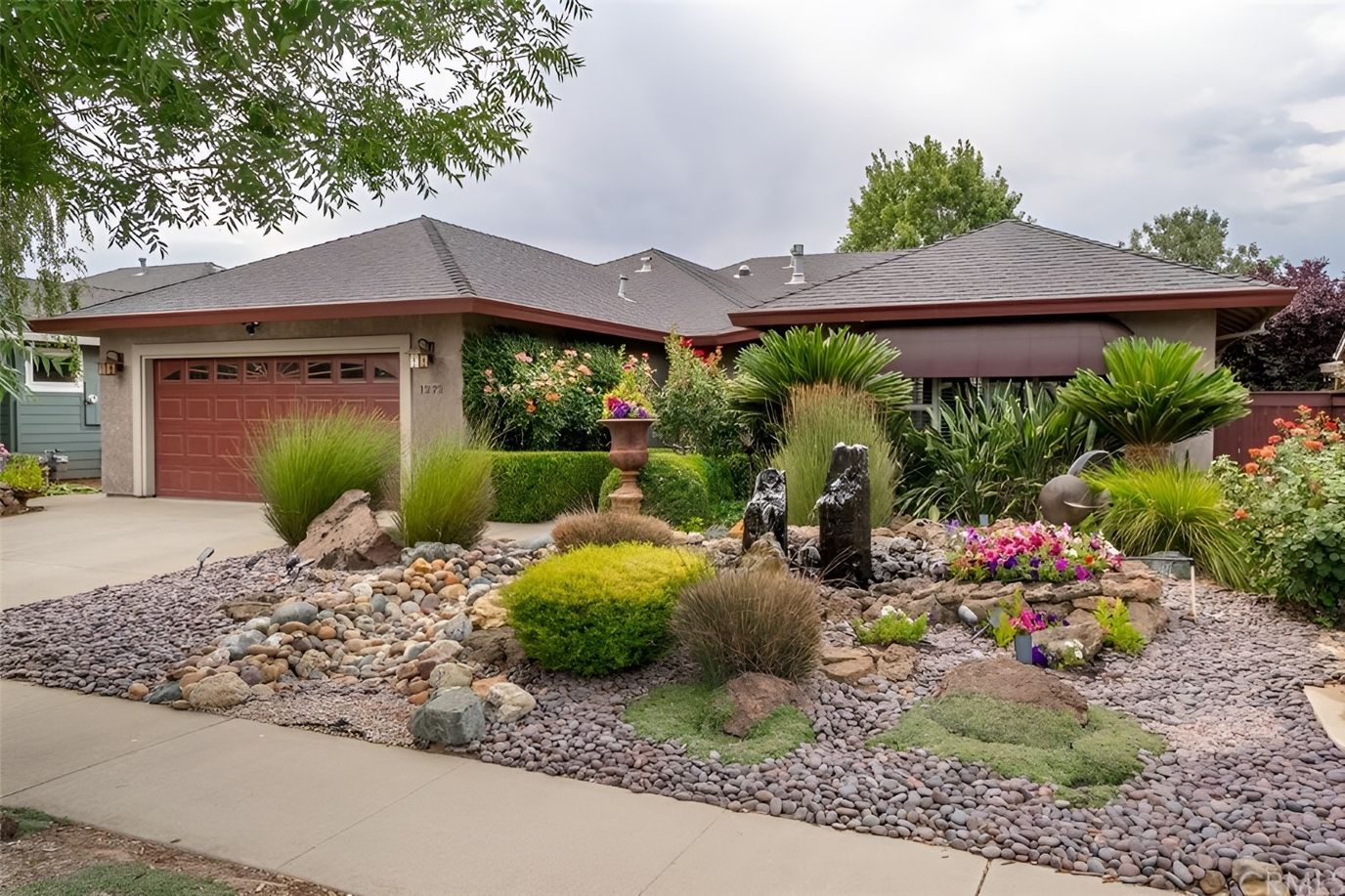 Beautifully landscaped exterior of a senior care facility
