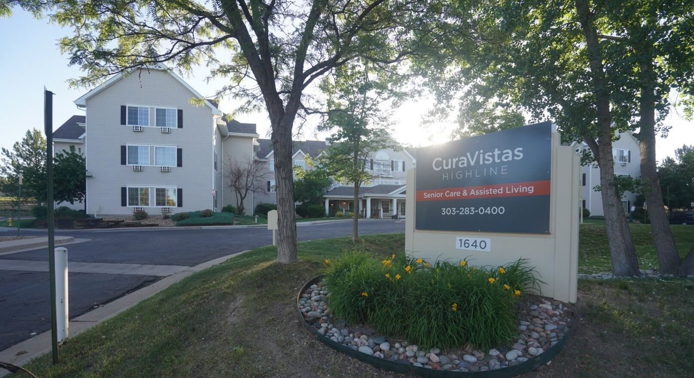 Exterior view of CuraVistas Highline with signage
