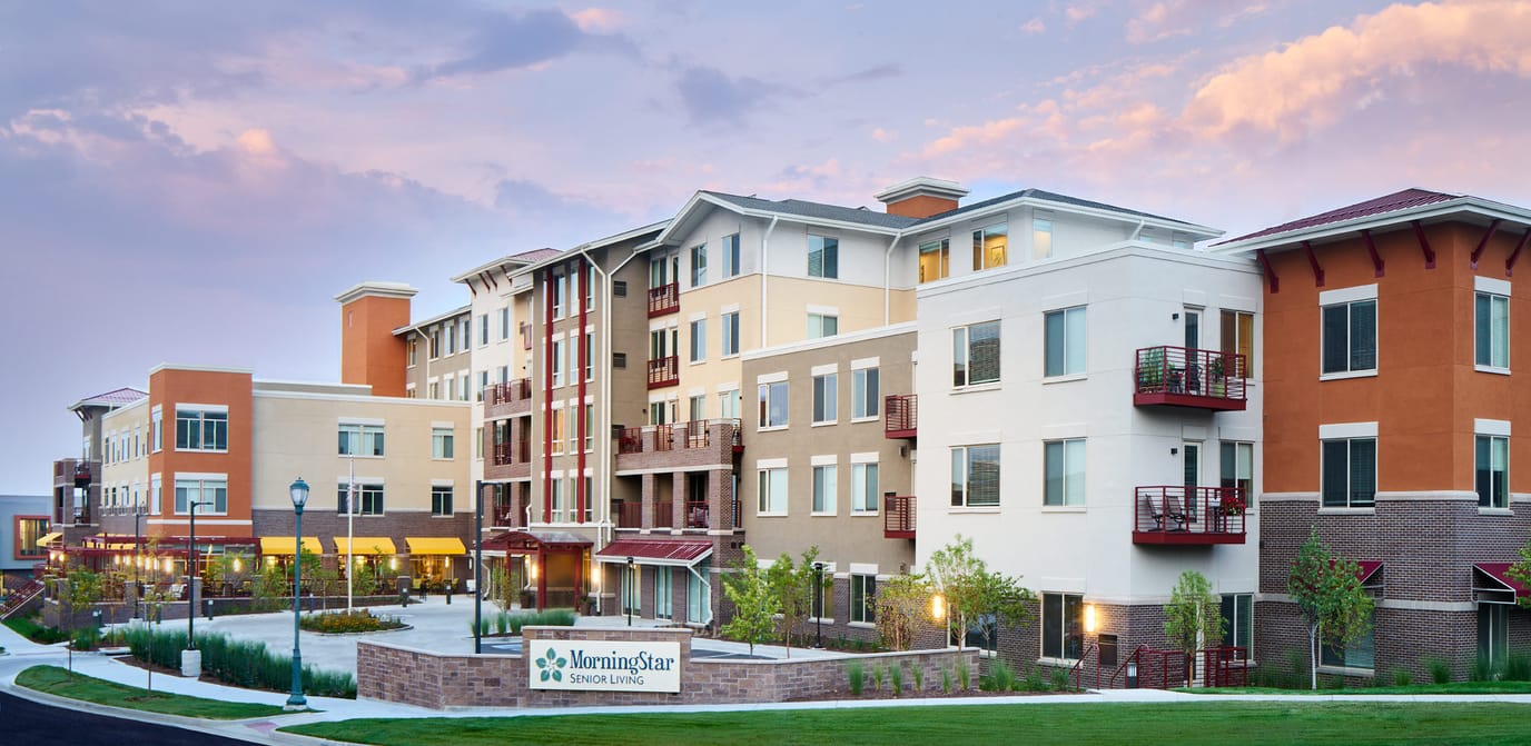 Exterior view of the MorningStar Senior Living facility