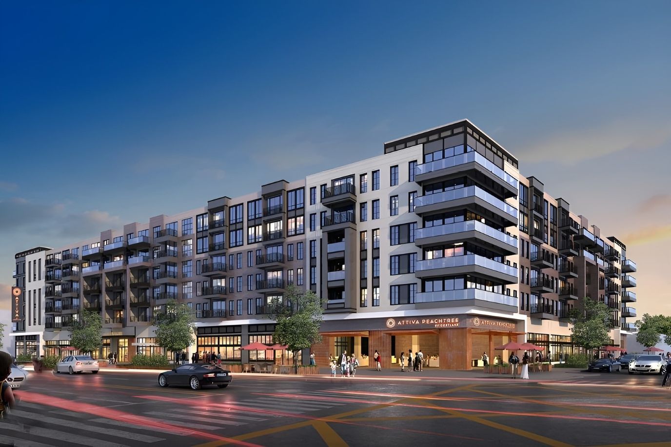 Exterior view of Attiva Peachtree building