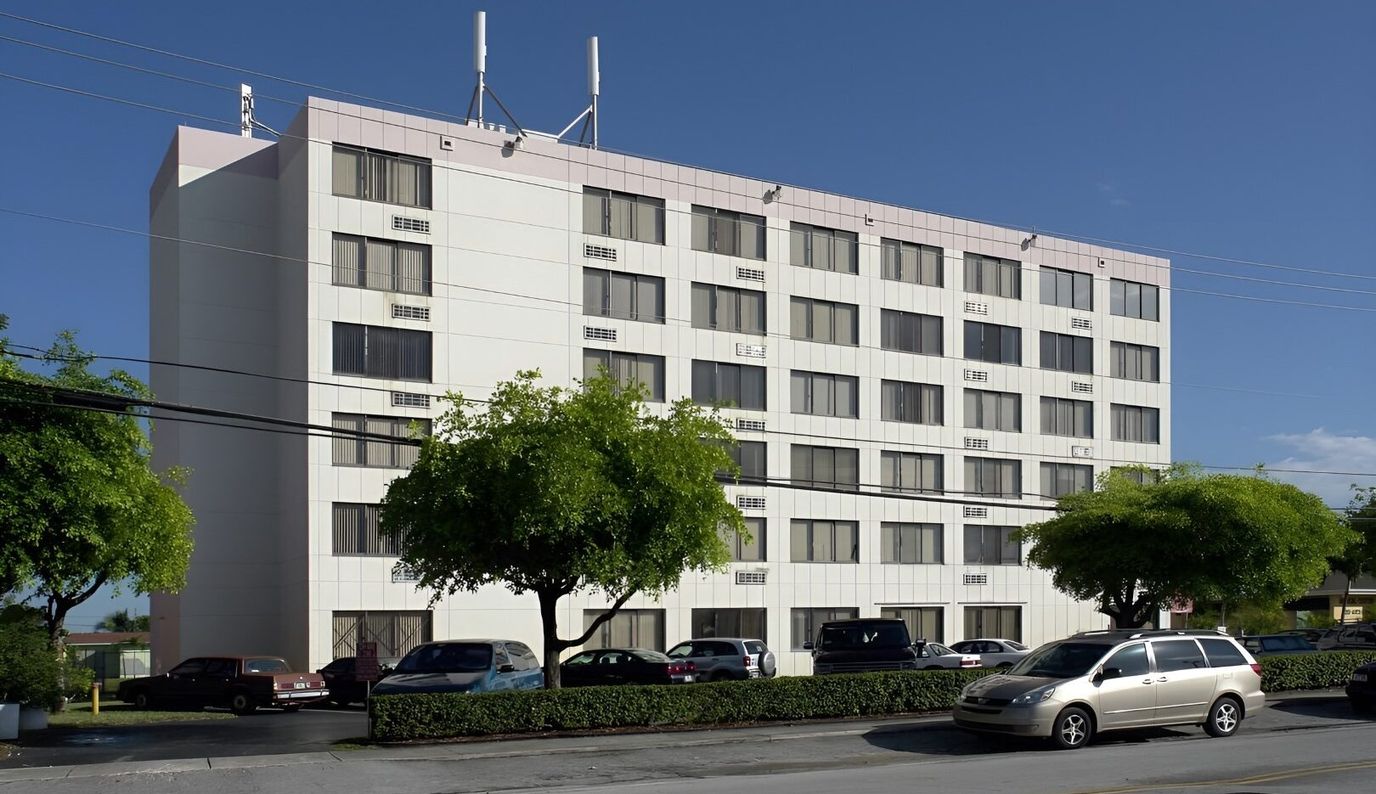 Exterior view of a senior living facility building