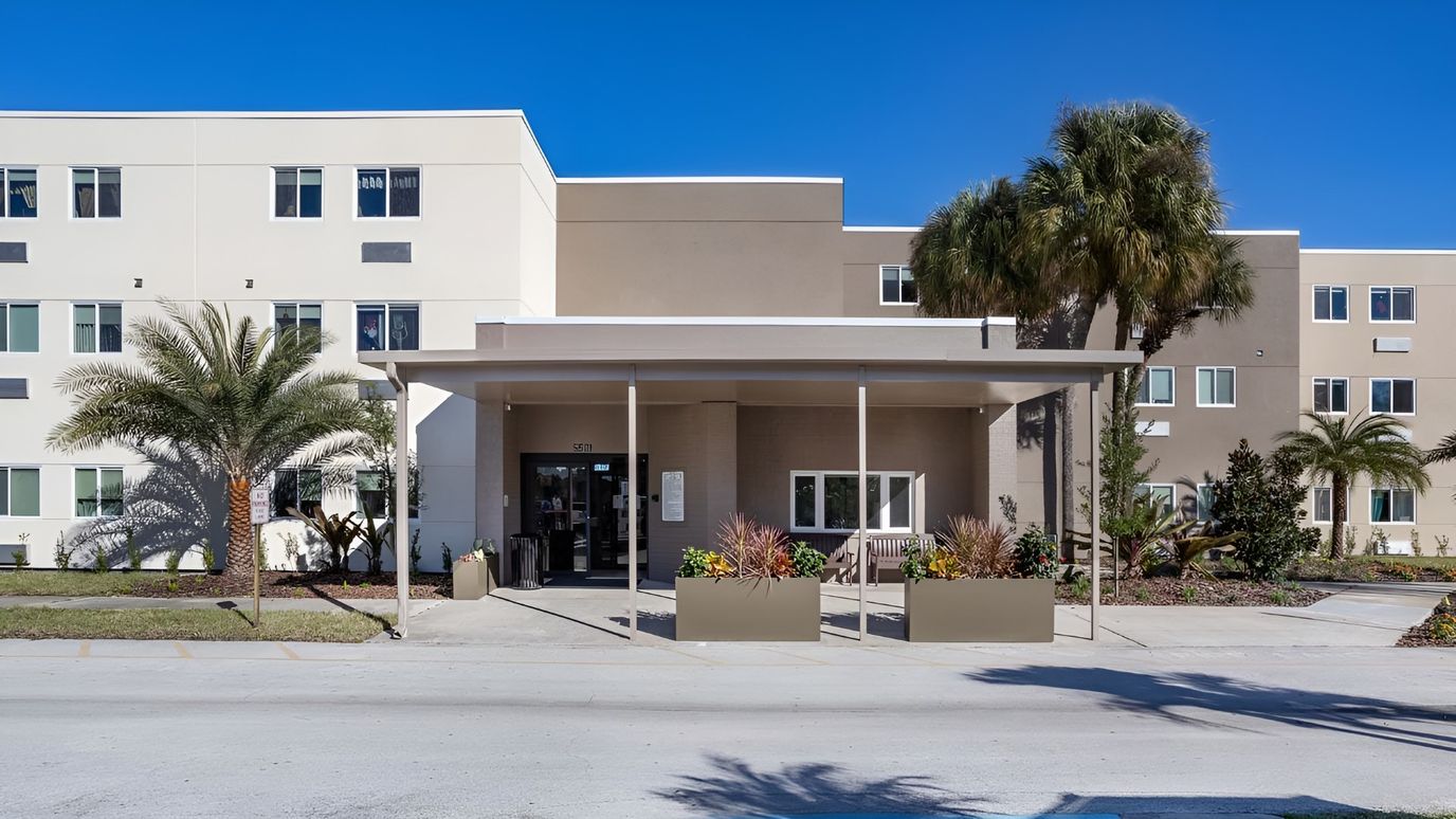 Exterior view of the Southlake Towers entrance