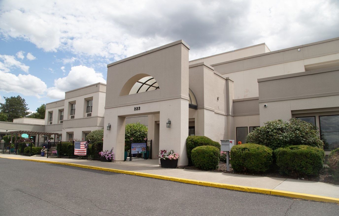 Exterior view of Spokane Veterans Home facility entrance