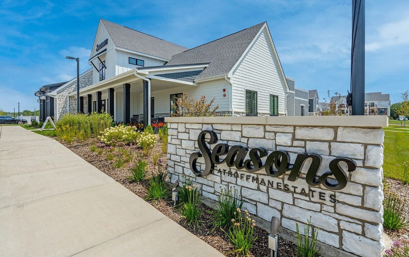 Exterior view of Seasons at Hoffman Estates with landscaping