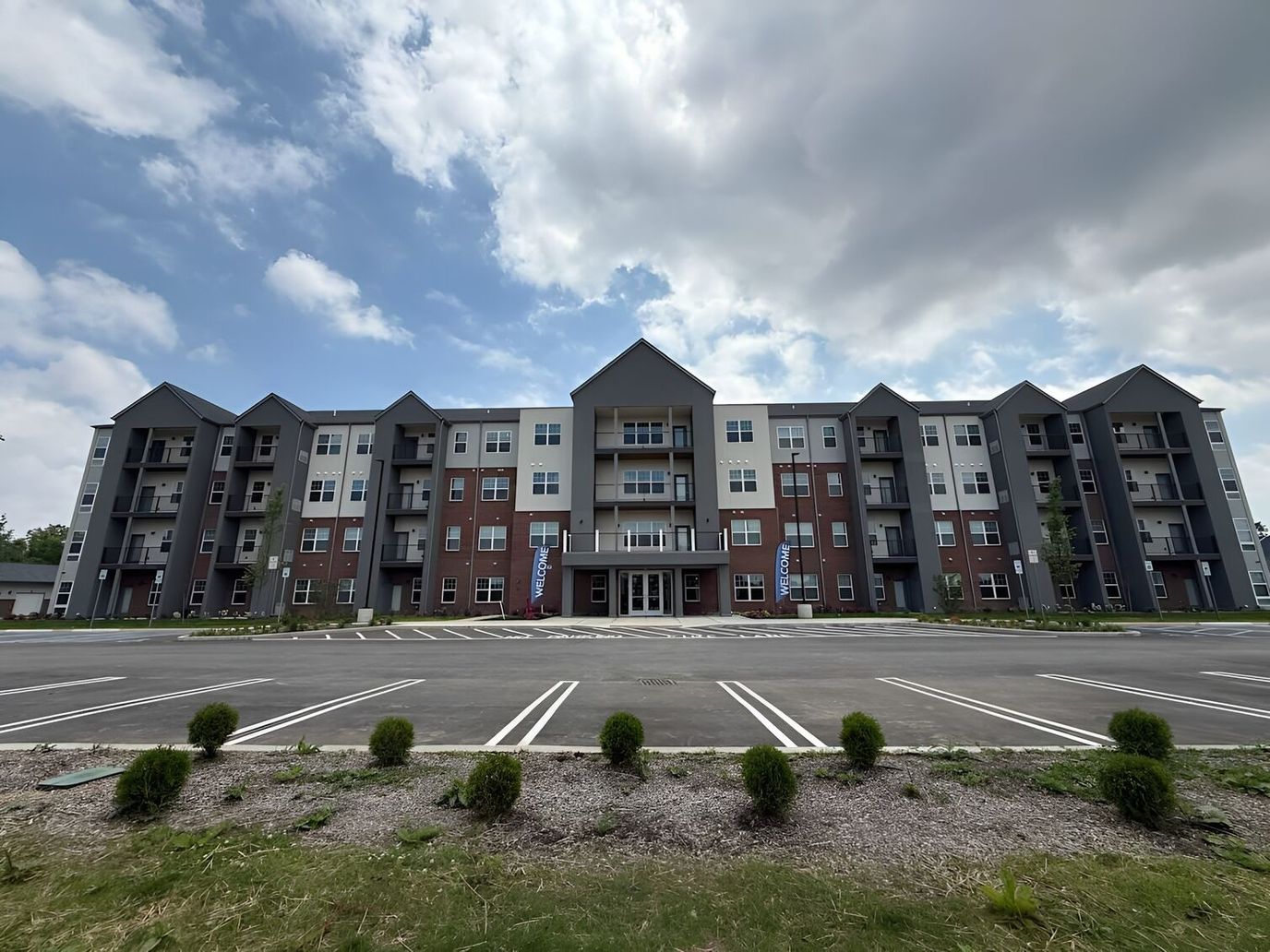 Exterior view of a modern senior living facility