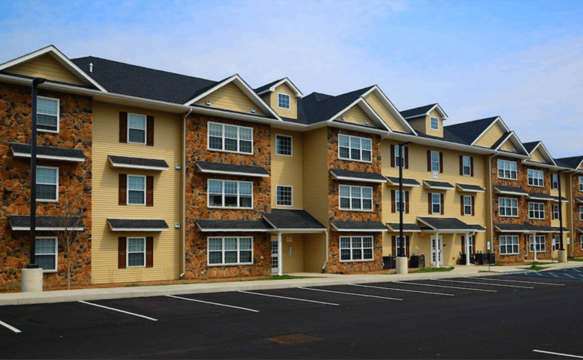Exterior view of a senior living facility