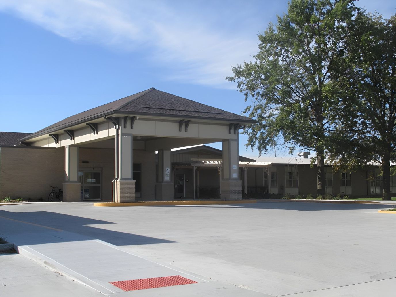 Front entrance of a senior care facility