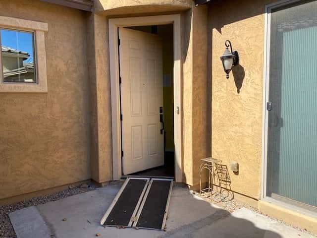 Front entrance of a facility with wheelchair access