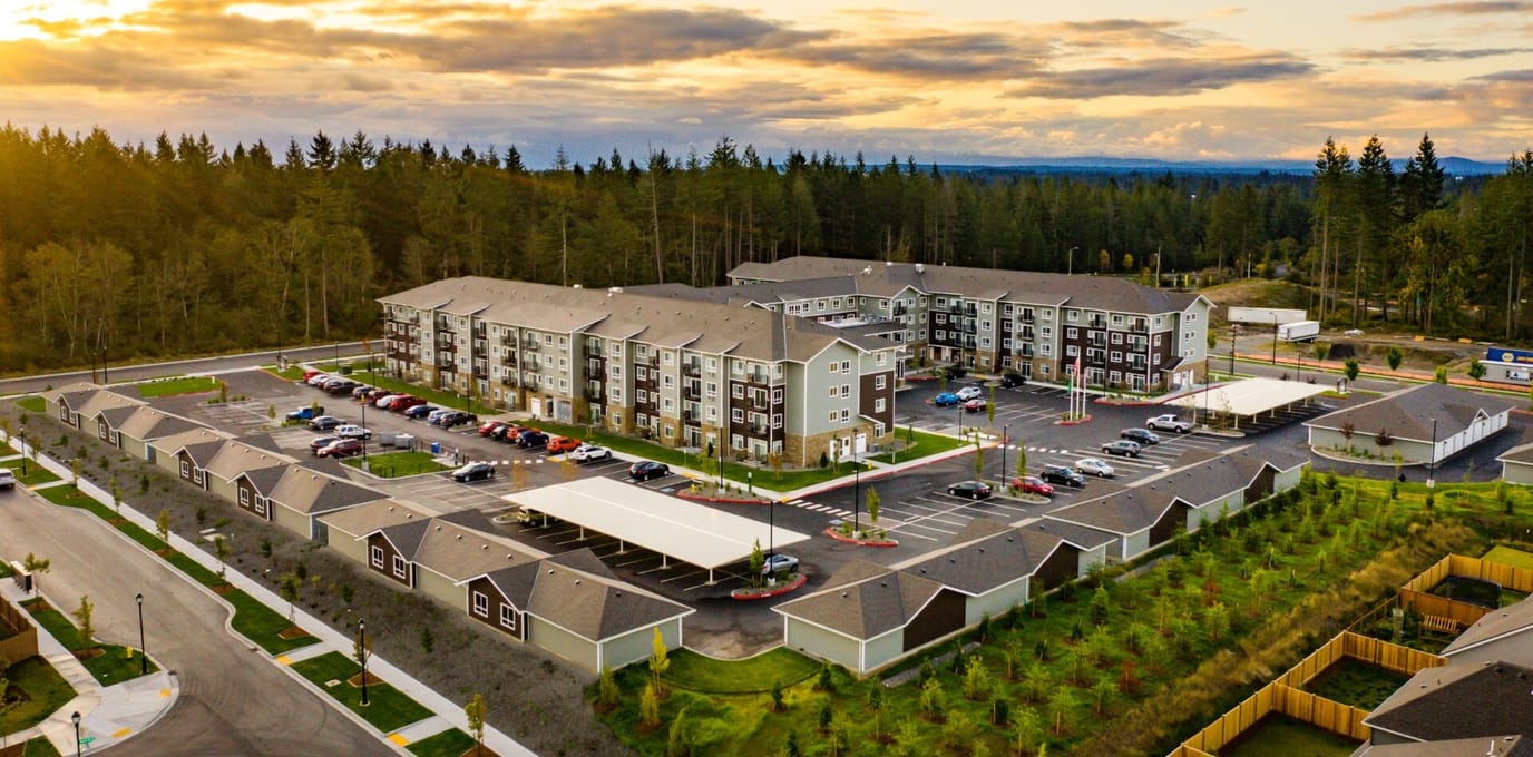 Aerial view of the Affinity at Lacey senior living facility