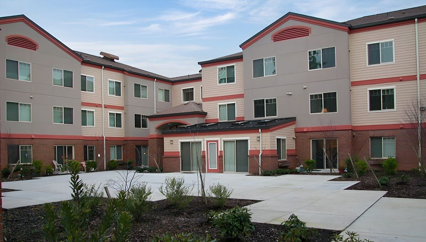 Exterior view of Sunset Garden Senior Living Apartments
