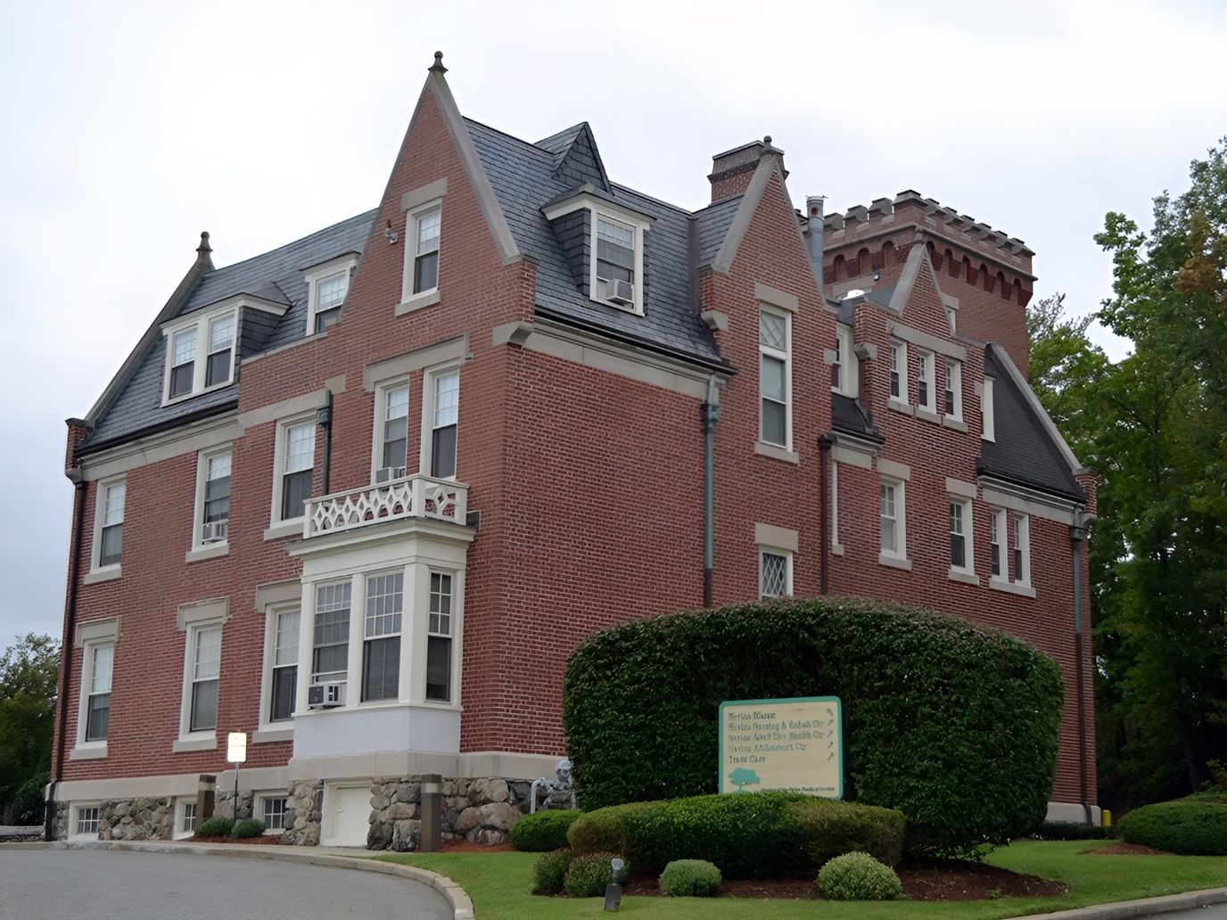 Exterior view of a large senior living facility