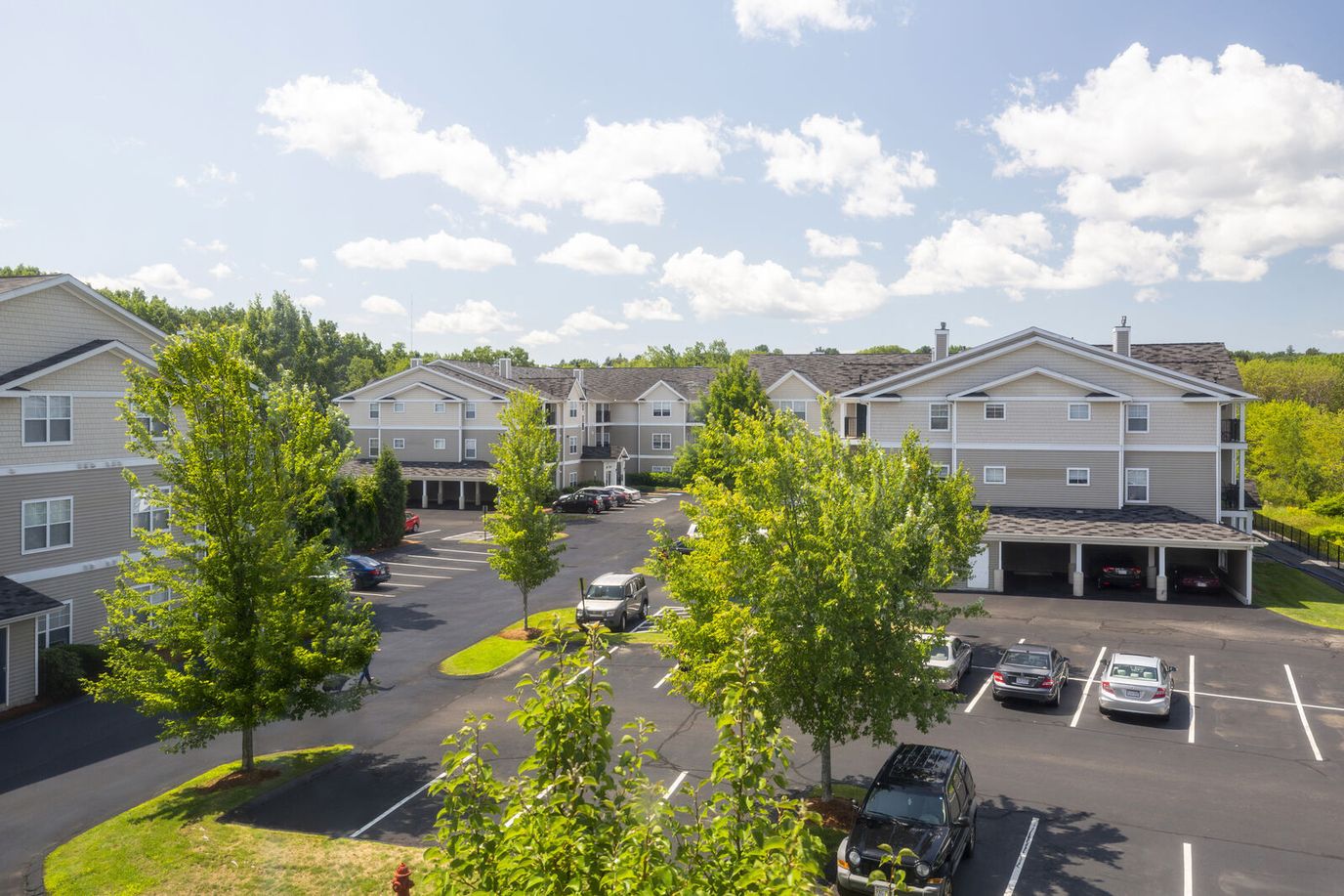 Aerial view of the nursing facility with outdoor space