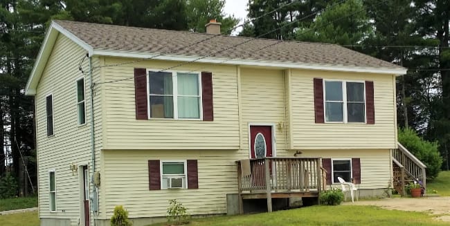 Exterior view of a residential building with porch