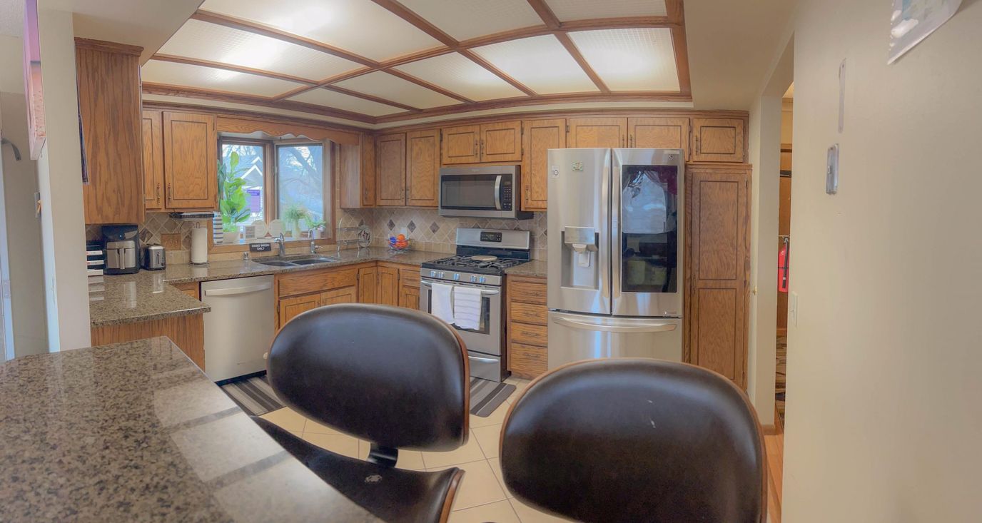 Well-equipped kitchen in a senior care facility.