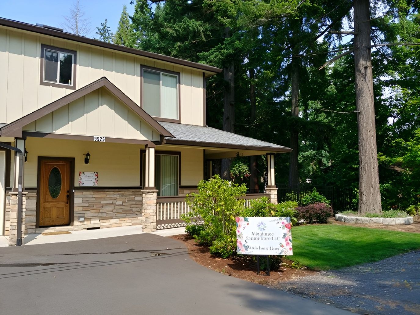 Front entrance of Allegiance Senior Care LLC facility