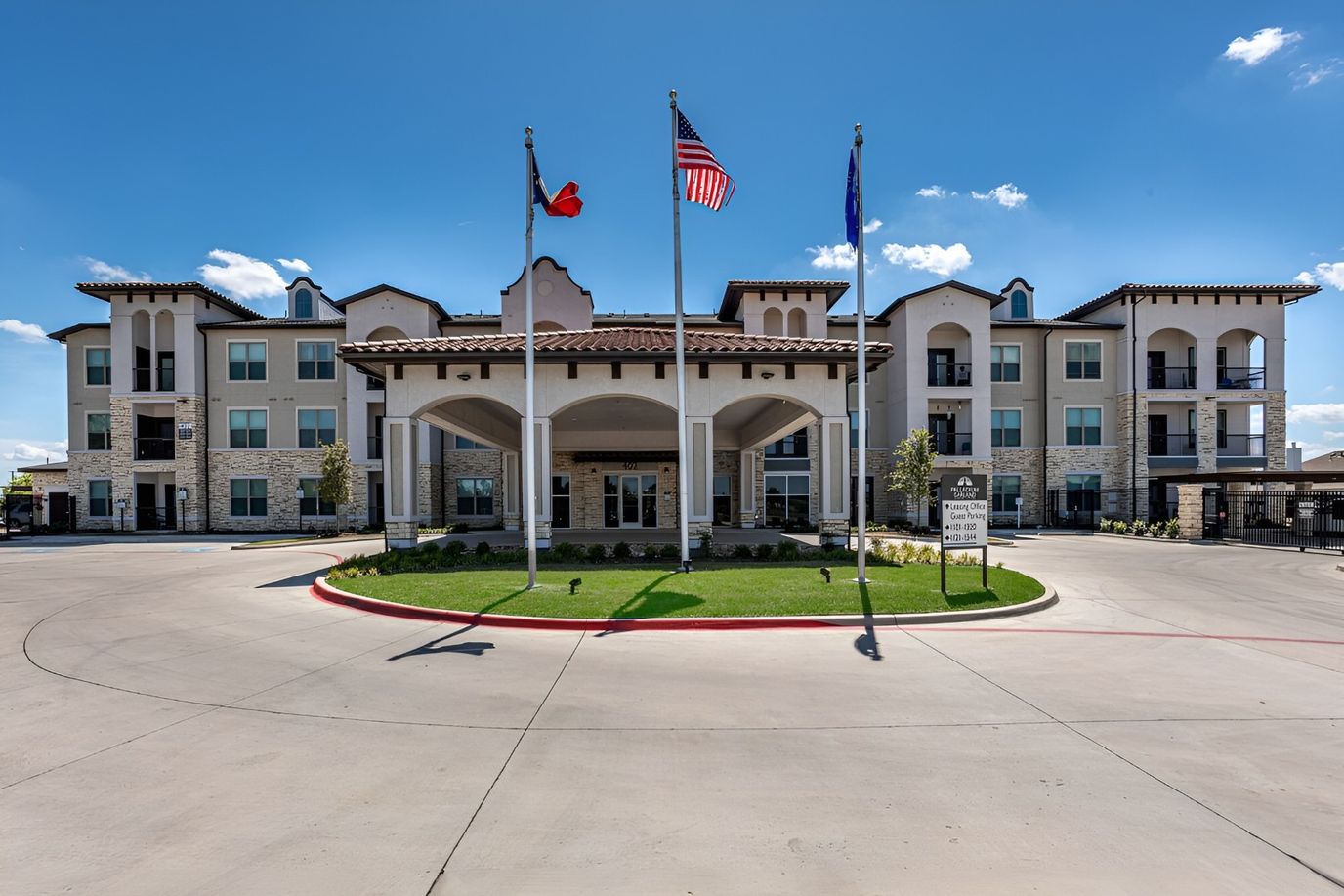 Exterior view of Palladium Garland Senior Living building