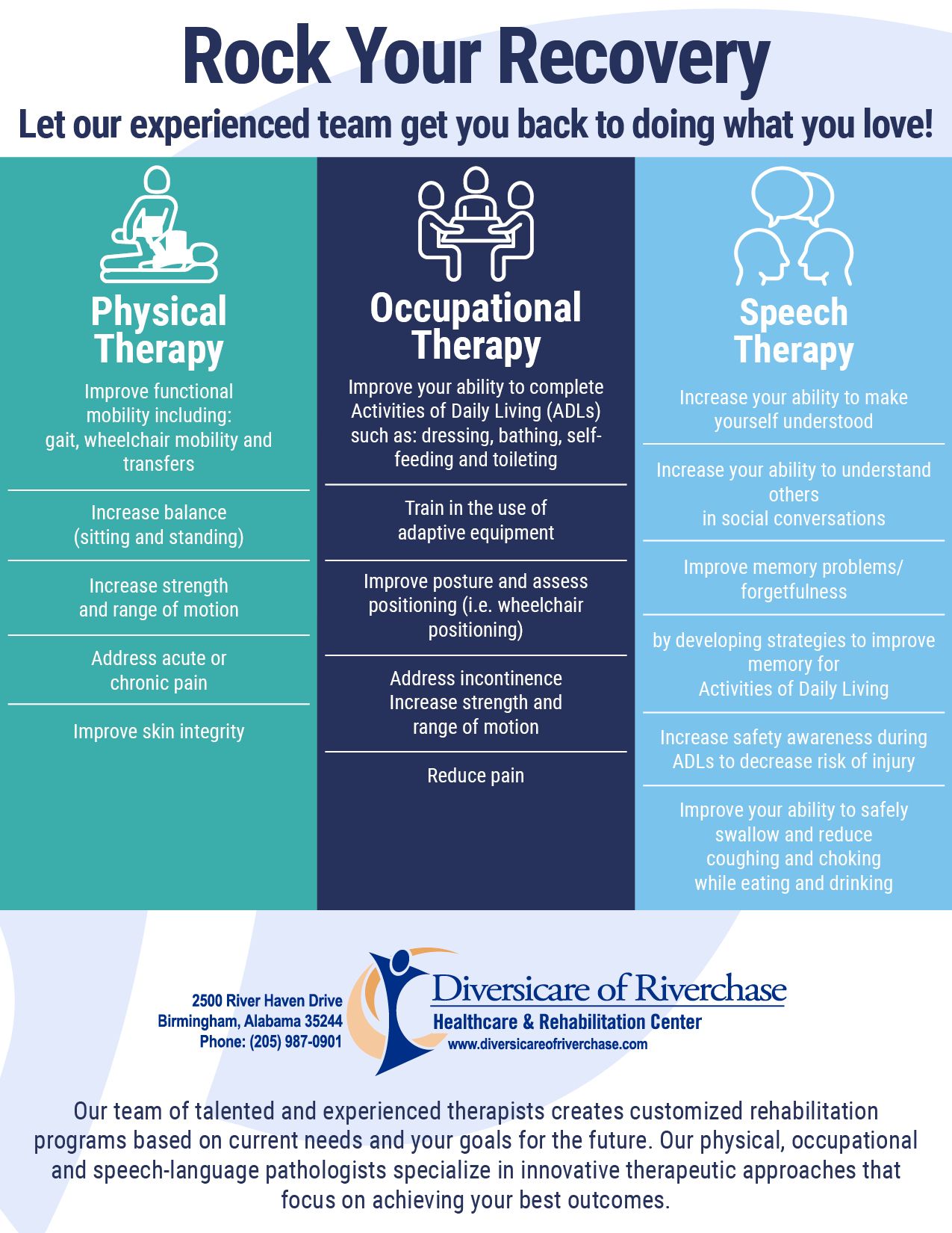Informational graphic about therapy services
