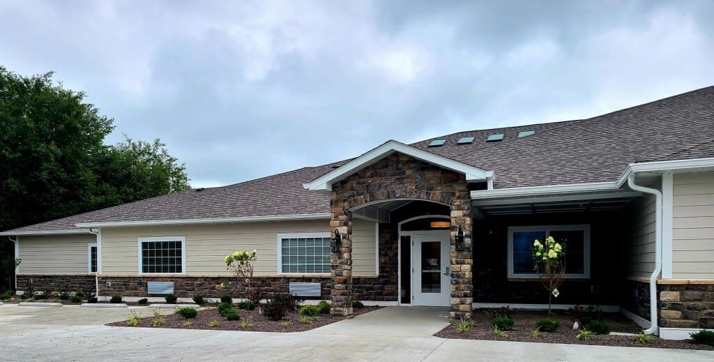 Exterior view of Hickory Estates Memory Care building