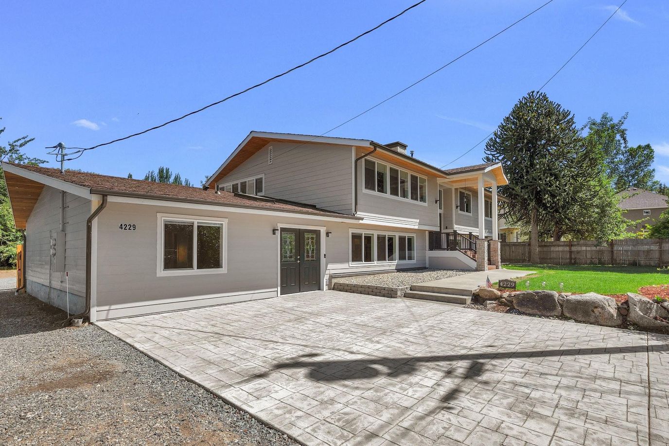 Exterior view of a residential facility with patio