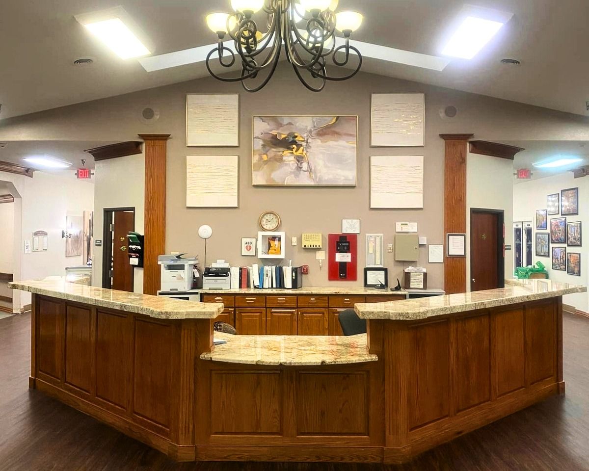 Reception area of a senior living community