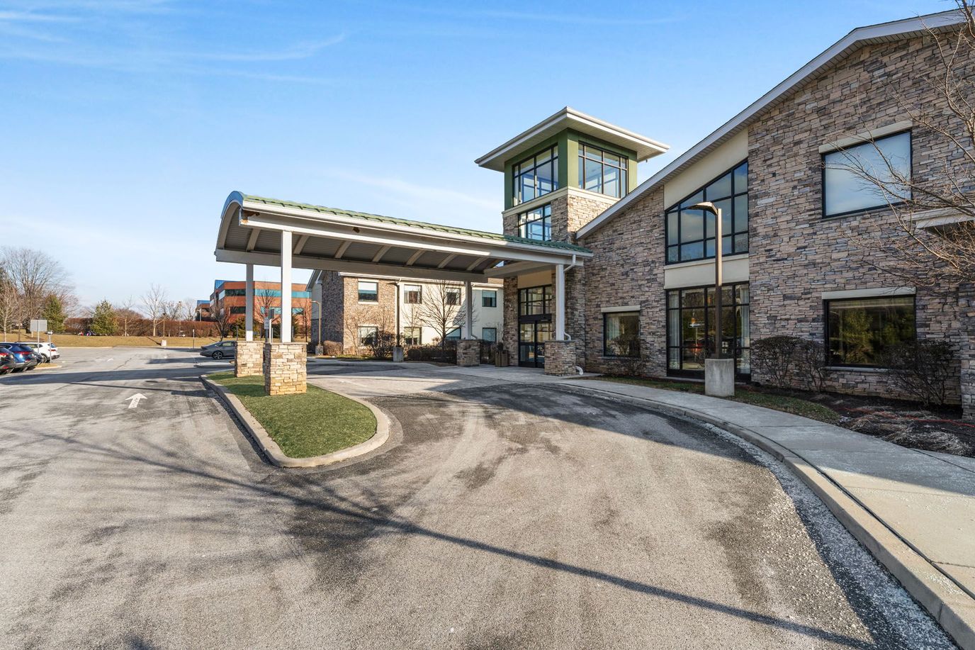 Exterior view of Exton Post Acute entrance