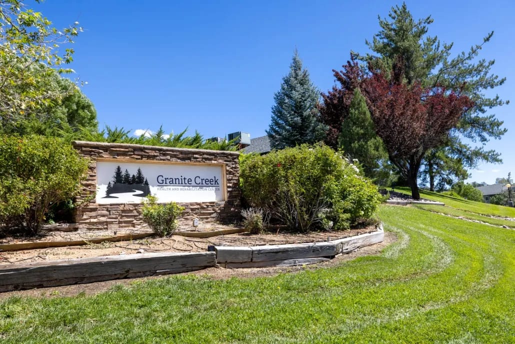 Exterior sign for Granite Creek Health and Rehabilitation