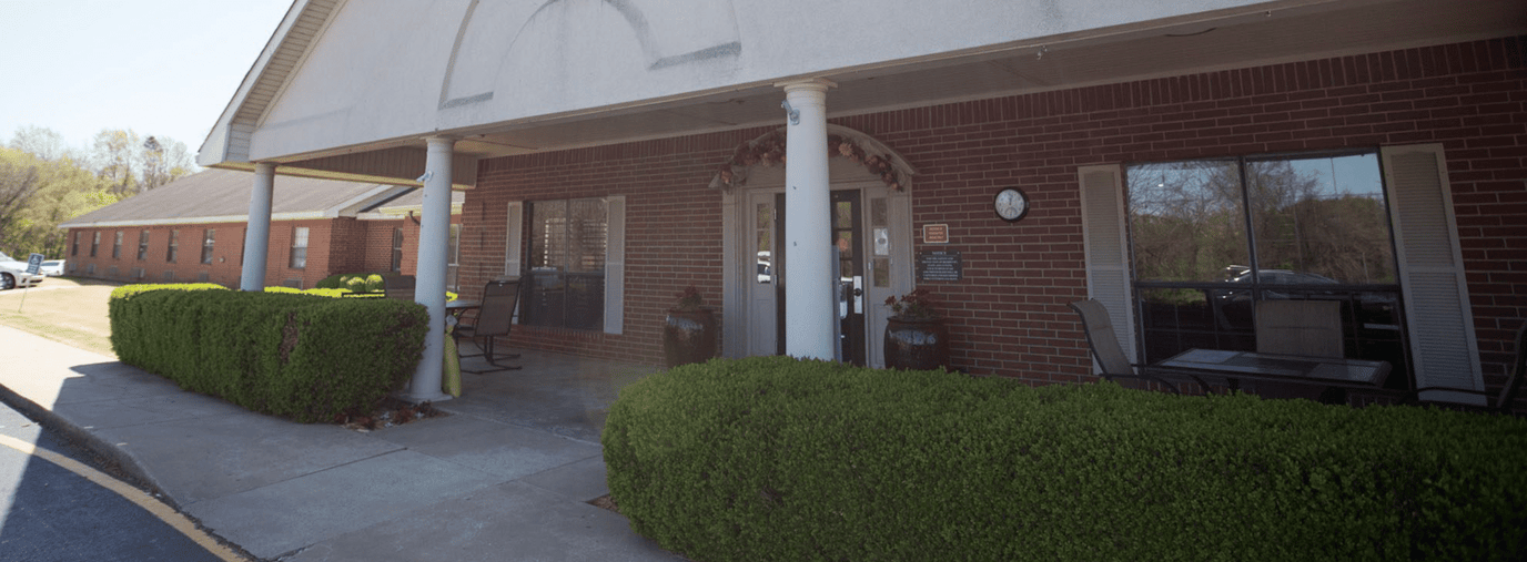 Front entrance of a senior living facility