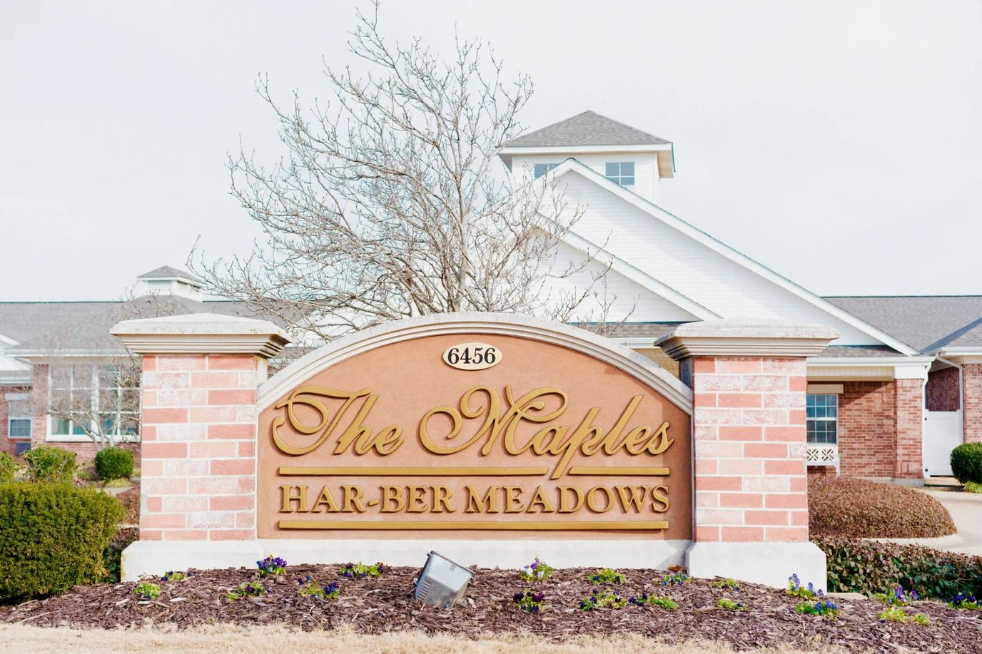 Exterior sign of The Mayples Har-Ber Meadows