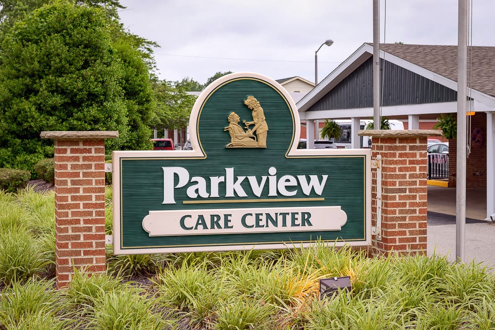 Entrance sign for Parkview Care Center