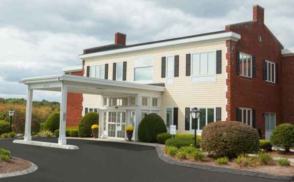 Exterior view of a senior living facility entrance