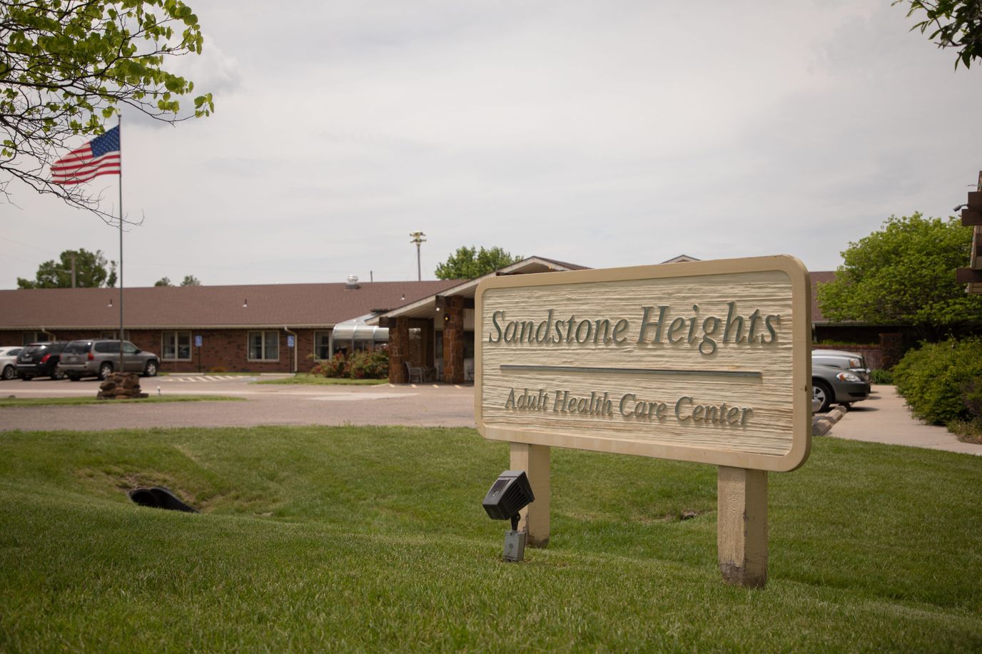 Sign for Sandstone Heights Adult Health Care Center