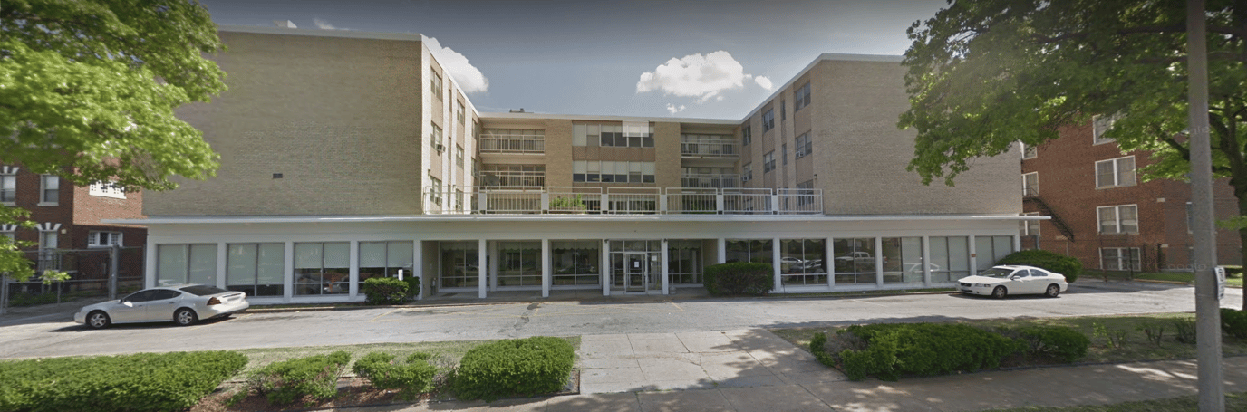 Exterior view of a nursing home building