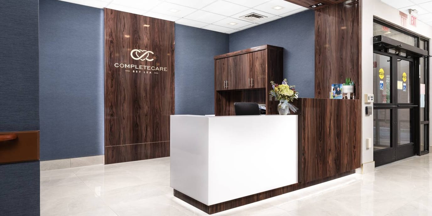 Complete Care At Bey Lea, Llc, Nursing Home in Toms River, NJ — Reception area with modern design and decor