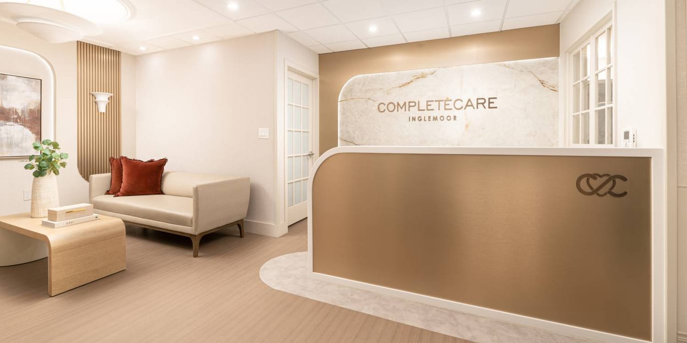 Welcoming interior of a reception area at a senior living facility