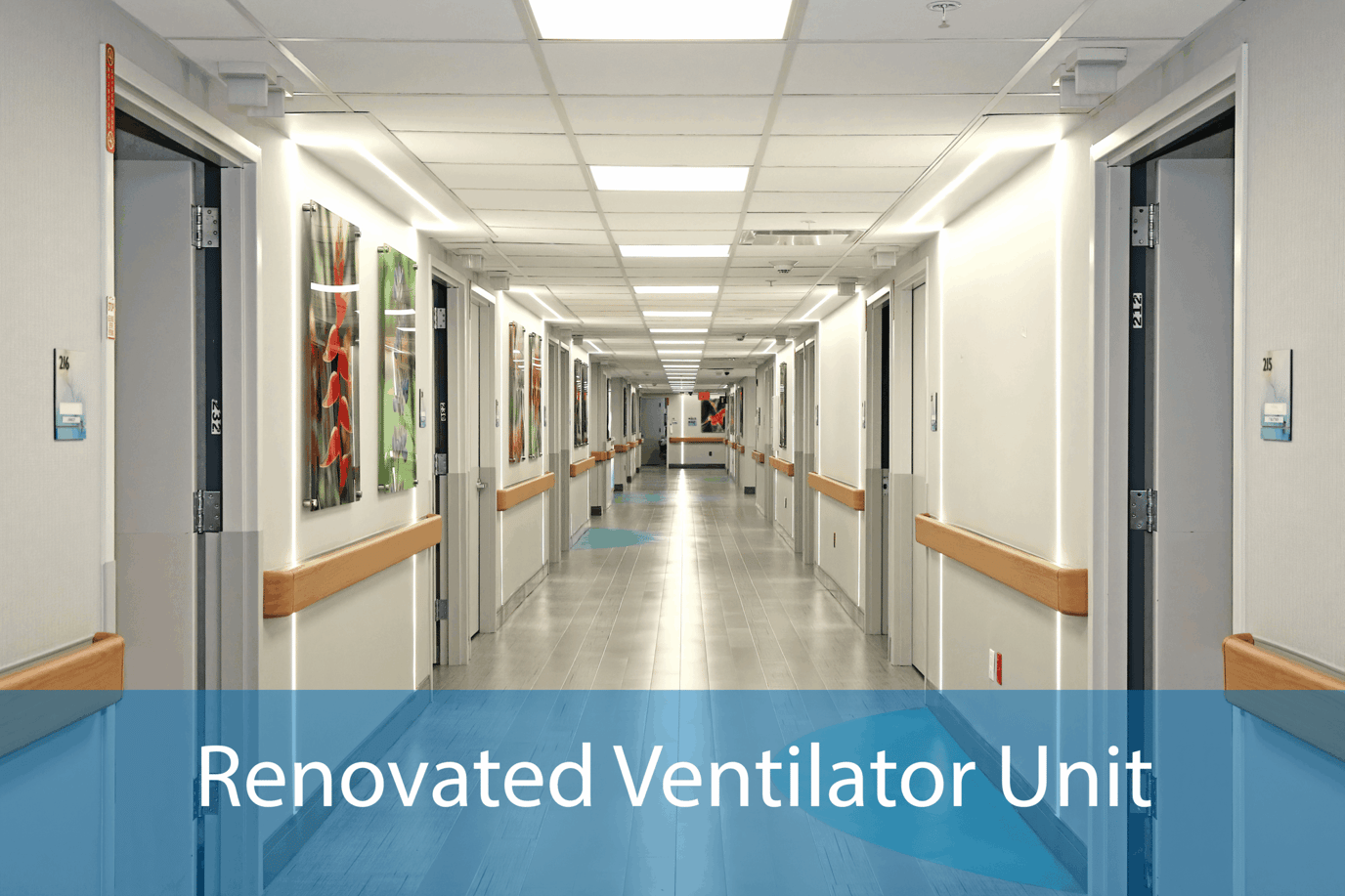 Bright hallway in a renovated unit of the facility