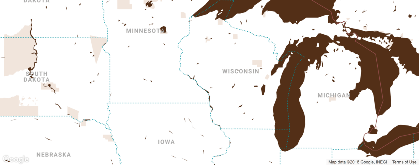 Care and Rehab – Boscobel, Nursing Home in Boscobel, WI — Map highlighting regions of the Midwest United States