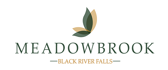 Meadowbrook Senior Living at Black River Falls, nursing home in Black River Falls, WI — Meadowbrook Senior Living logo with stylized leaves