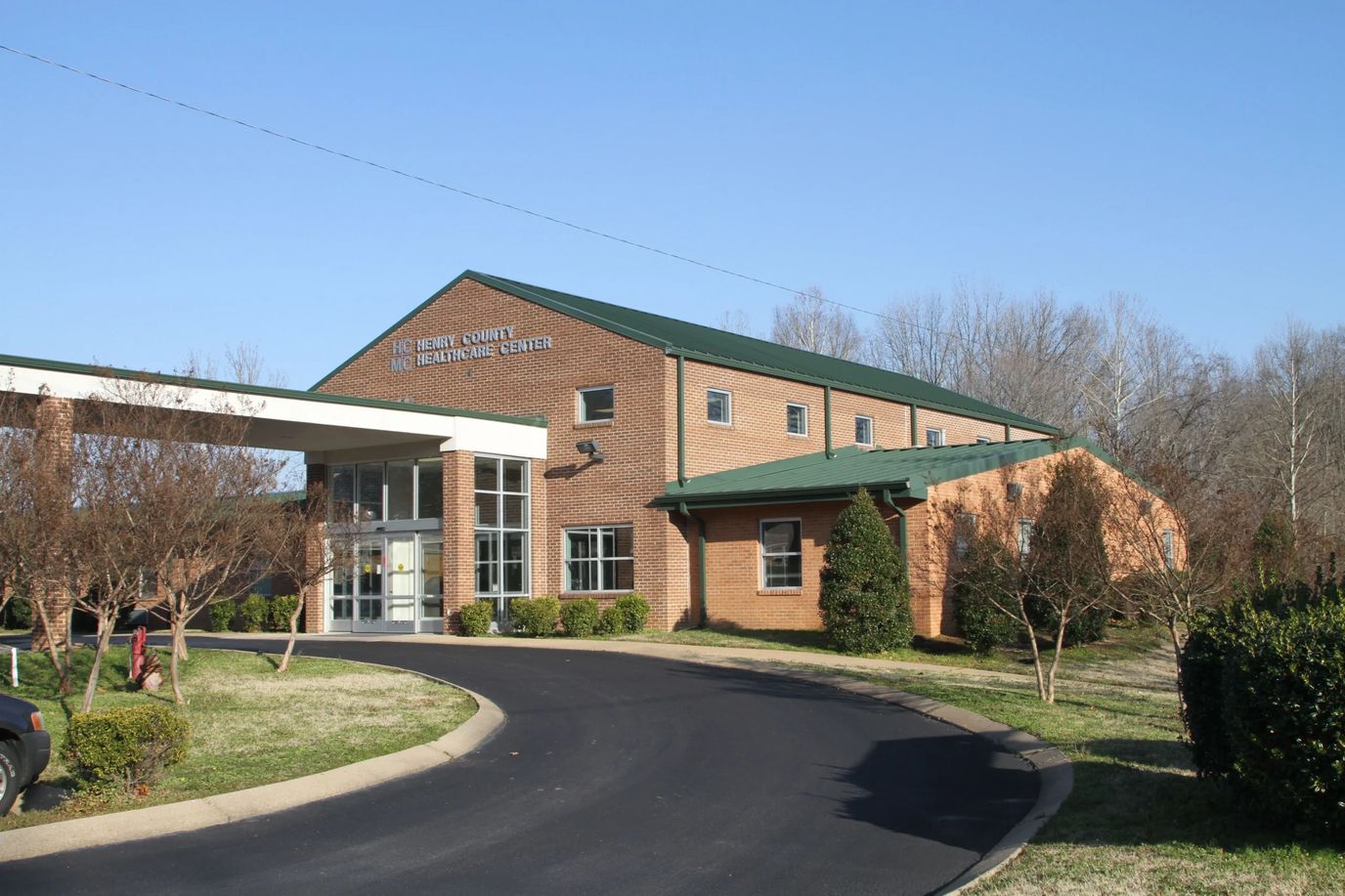 Exterior view of senior living facility with entrance
