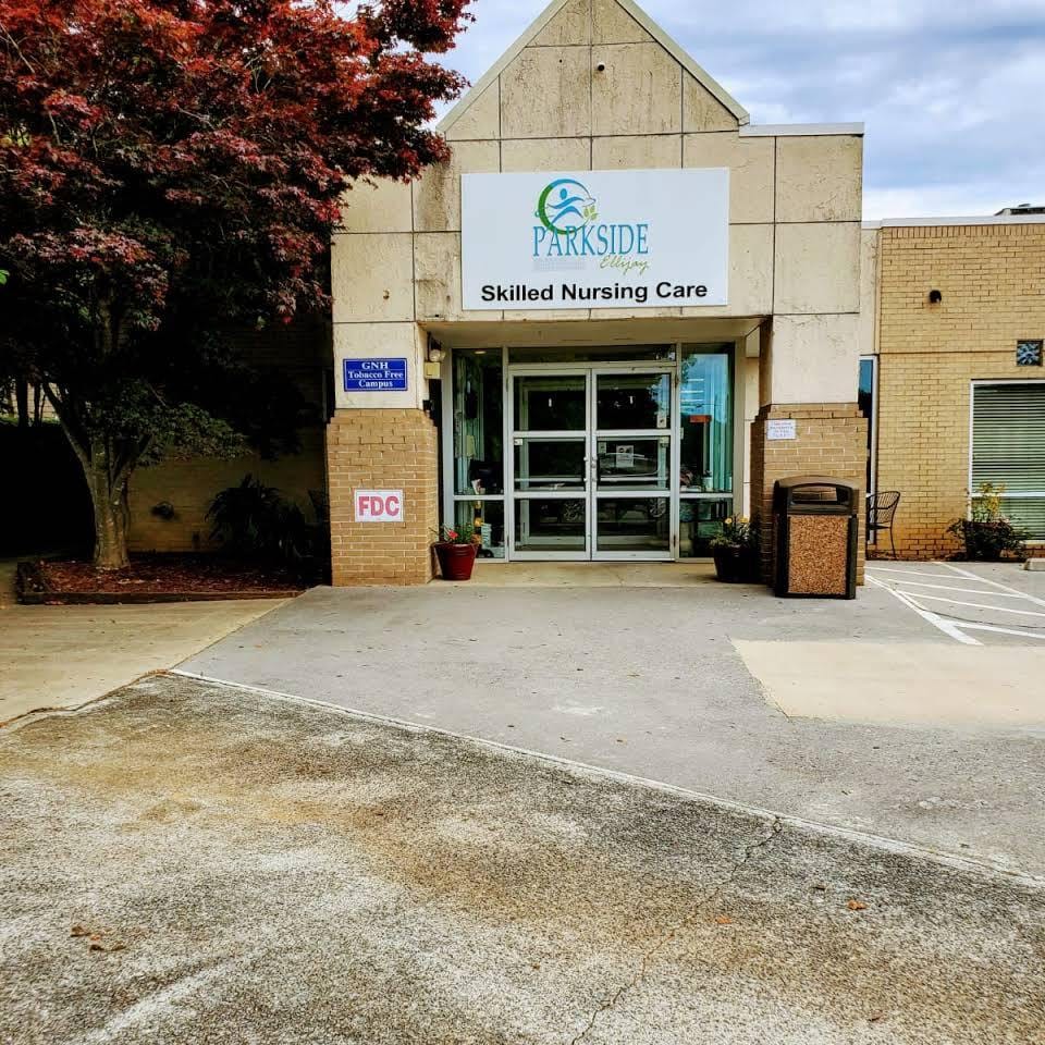 Exterior view of Parkside Skilled Nursing Care entrance
