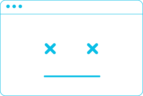 Error page with a sad face