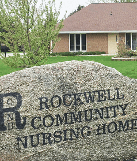 Sign indicating Rockwell Community Nursing Home