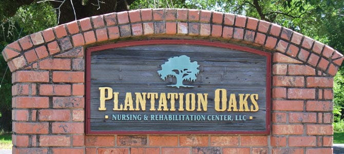 Signage of Plantation Oaks Nursing & Rehabilitation Center