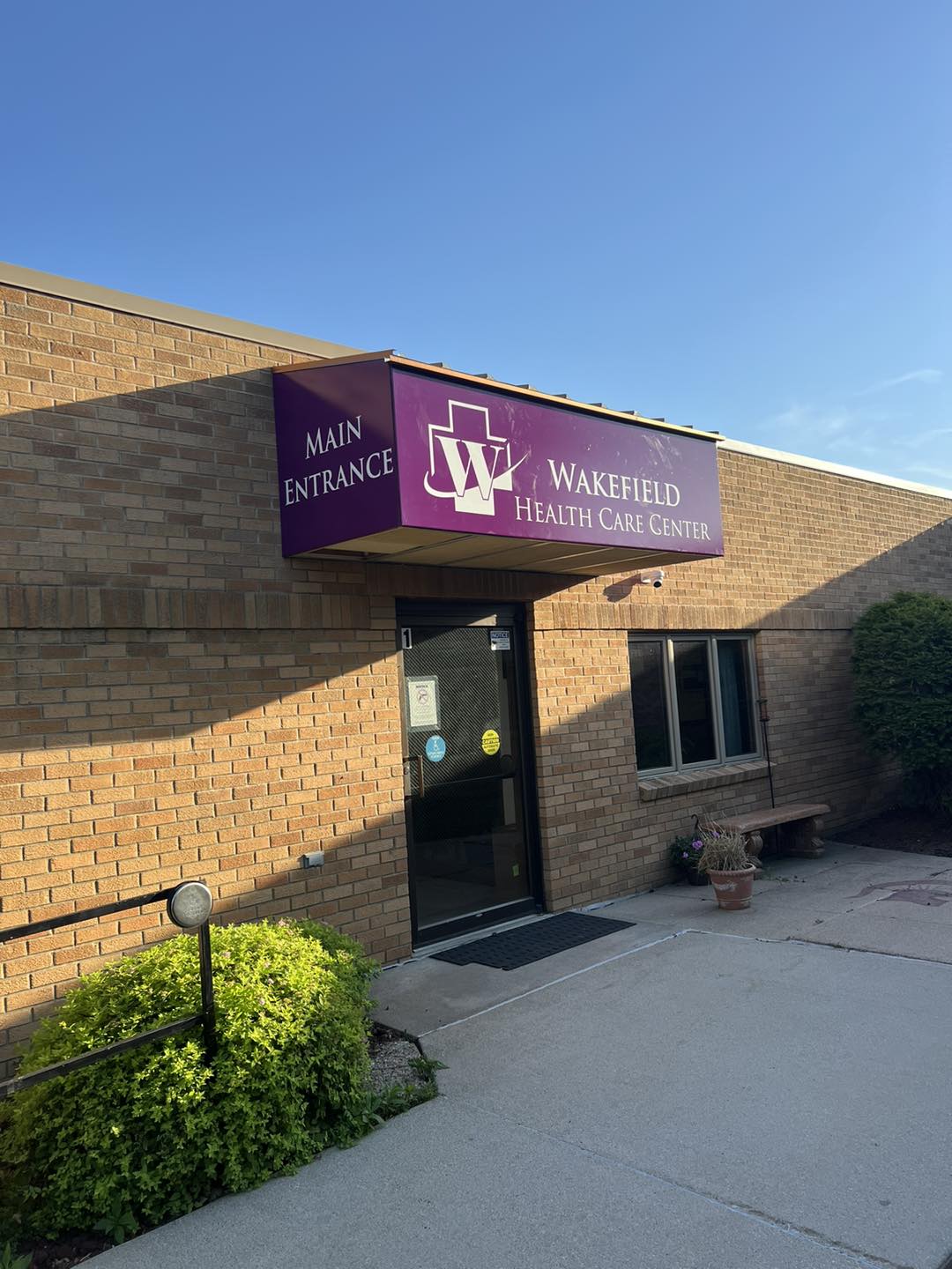 Main entrance of Wakefield Health Care Center