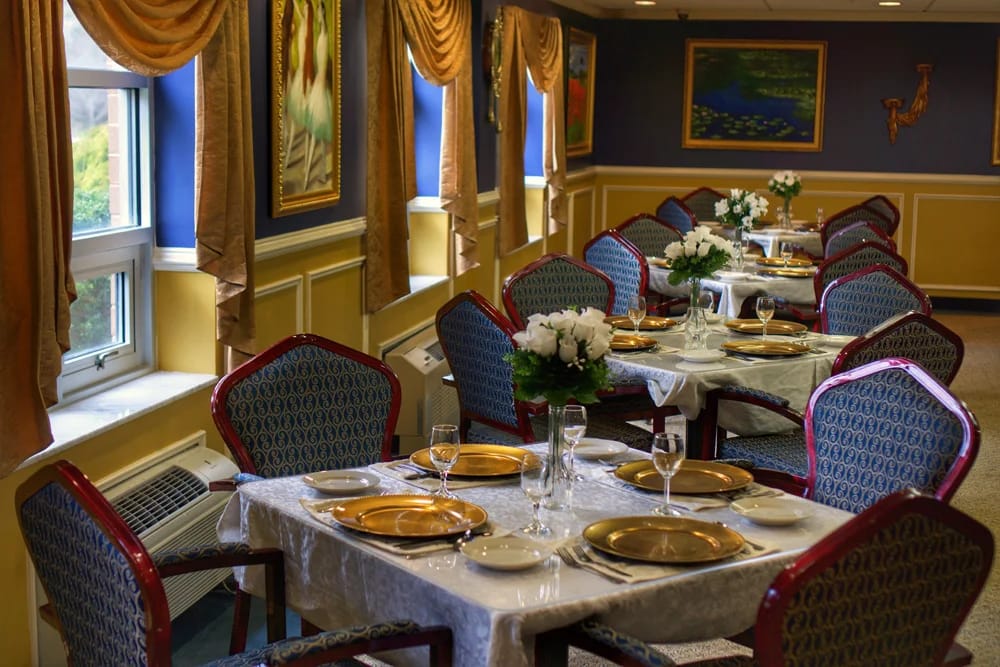 Elegant dining setup in a common area