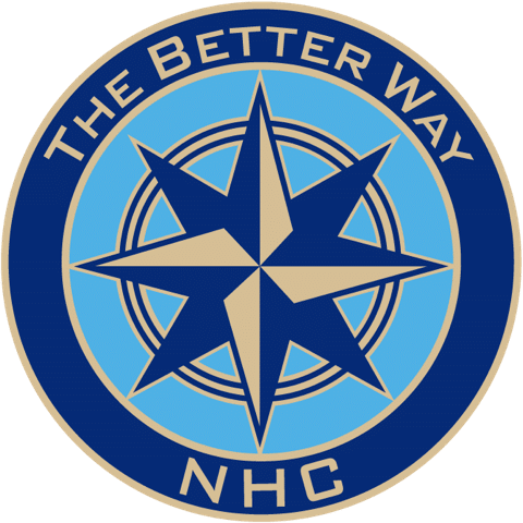 NHC logo featuring a compass design